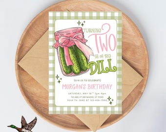 Two Is A Big DillBirthday Invitation Template