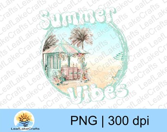 Summer Vibes Design - Retro Strand PNG -