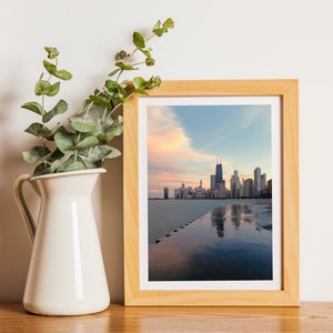 Chicago Sunset DIGITAL Print, Chicago Photography Print, Chicago Sign Printable Wall Art, Chicago Travel Poster, Urban Large Wall Art