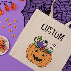Spersonalizowana dziecięca torba na Halloween, spersonalizowana torba na cukierki z imieniem, słodka torba na cukierki w kształcie dyni na Halloween, torba na cukierki, fajny prezent na Halloween