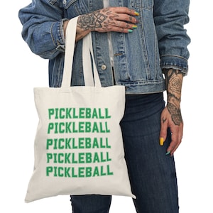 Pickleball Tote Bag, Green Pickleball Modern Design,  Pickleball player gift, Environmentally friendly bag, Reusable, Gift Bag, Clean Design