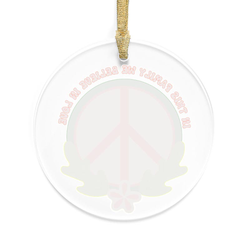 Peace and Love Christmas Ornament, Secular Holiday Ornament, in This