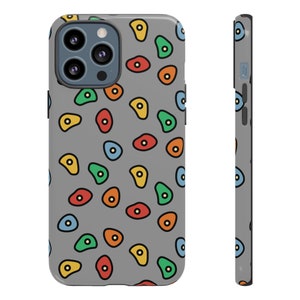 iphone Tough Cases, rock climbing pattern phone case, iphone 15, 14, 13, Gift for Rock Climber, Fun Rock Climbing Phone case