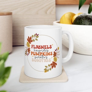 Fall Vibes Mug, Ceramic Mug 11oz, Fall Coffee Cup, Fall gift, Cottagecore, Fall Home decor, pumpkin spice, Cute fall mug