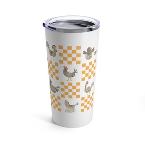 Cute Chicken Tumbler 20, Stainless Steel Chicken Mug, Chicken Lover Gift, Christmas Gift, Cottagecore, Homesteader Gift, Chicken Coffee cup