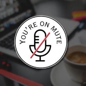 Sticker You're On Mute - Sticker en vinyle "Travail amusant à la maison" - Zoom Meeting Humour - Sticker pour ordinateur portable - Brillant et résistant à l'eau