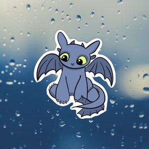 Toothless How to Train Your Dragon Sticker | Cute Dragon Rider | Sci-Fi Vinyl Decal for Laptops & Water Bottles
