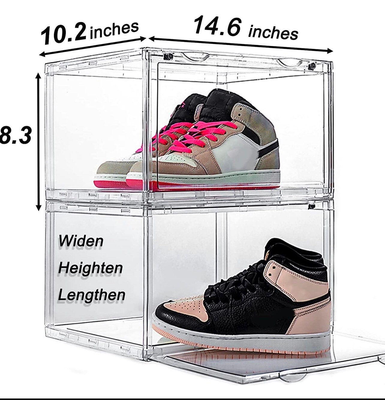 Stackable Acrylic Shoe Boxes Side Opening 10ct Etsy