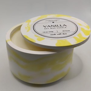 2 Wood Wick Soy Candles In Jesmonite Containers,Sleep,De-stress,Happiness,Focus,Anxiety,Energy, Toxin Free, 45+ hours burn,Scented Candle