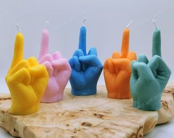 Mittelfinger Kerze,Geschenk,Lustige Geschenke,Weihnachtsgeschenk,Fingerkerze,Handgemacht,Vegan,Sojawachs,Geburtstag,Hand Geste,Geschenk,Witz,Geschenk,