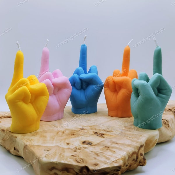 Funny Middle Finger Candle: Handmade Vegan Soy Wax Gag Gift