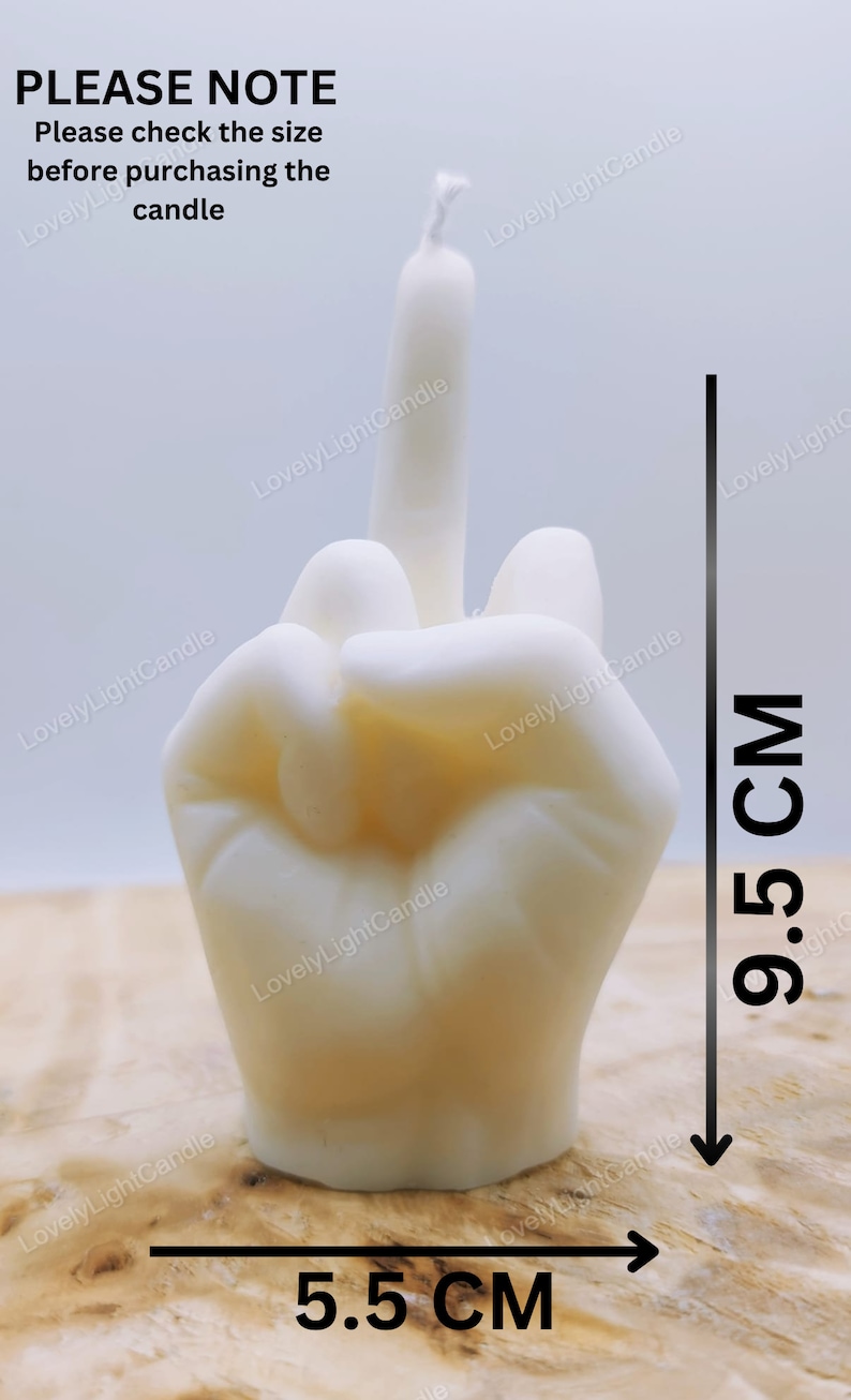 Middle Finger Candle,Gift,Funny Gifts,Christmas gift,Finger candle,Handmade,Vegan,Soy Wax,Birthday,Hand Gesture,Present,Joke, image 2