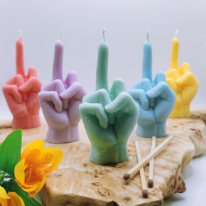 Middle Finger Candle,Gift,Funny Gifts,Christmas gift,Finger candle,Handmade,Vegan,Soy Wax,Birthday,Hand Gesture,Present,Joke,