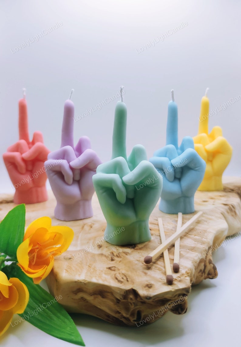 Middle Finger Candle,Gift,Funny Gifts,Christmas gift,Finger candle,Handmade,Vegan,Soy Wax,Birthday,Hand Gesture,Present,Joke,