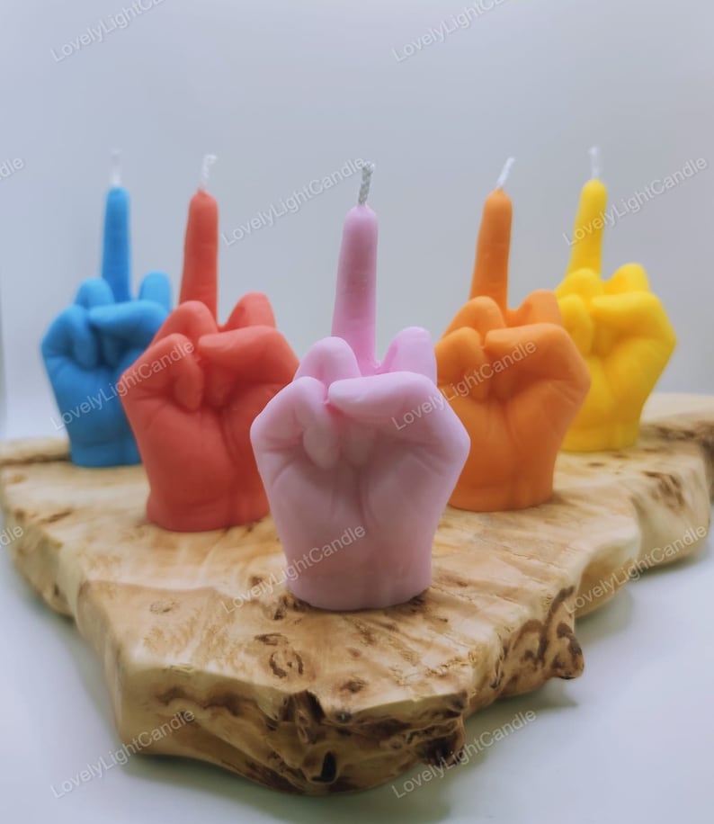Middle Finger Candle,Gift,Funny Gifts,Christmas gift,Finger candle,Handmade,Vegan,Soy Wax,Birthday,Hand Gesture,Present,Joke, image 3