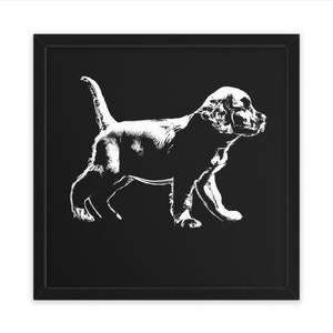 Astratto nero e nero Lab Dog, arte della parete, decorazioni per la casa, poster, stampa, regalo divertente