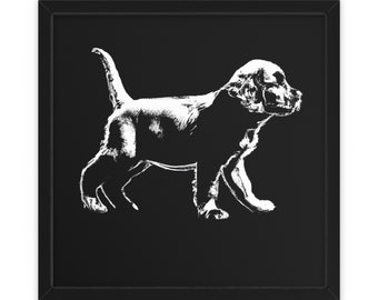 Abstrait noir et blanc Black Lab Dog, Art mural, Décoration intérieure, Affiche, Impression, Cadeau amusant