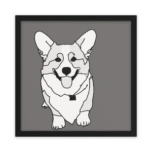 Doodle Cane Corgi in bianco e nero, arte della parete, decorazioni per la casa, poster, stampa, regalo divertente
