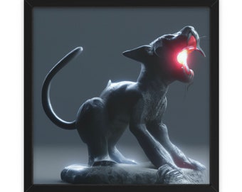 Chat dragon, cadeau amusant. Art animalier, décoration intérieure, art mural