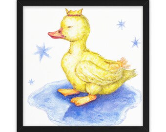 Canard au crayon, Art mural, Décoration intérieure, Art animalier, Art de pépinière