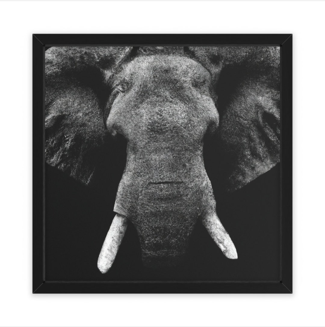 Detailed Black and White Elephant, Wall Art, Home Decor, Poster, Print