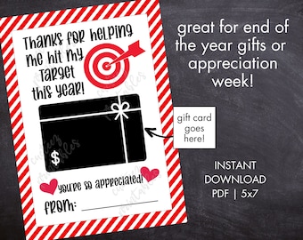 Target Gift Card Holder, Teacher Appreciation Printable (PDF)