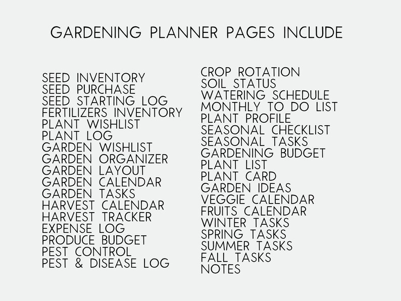 Gardening Planner Printable PDF Garden Planner Plant Etsy
