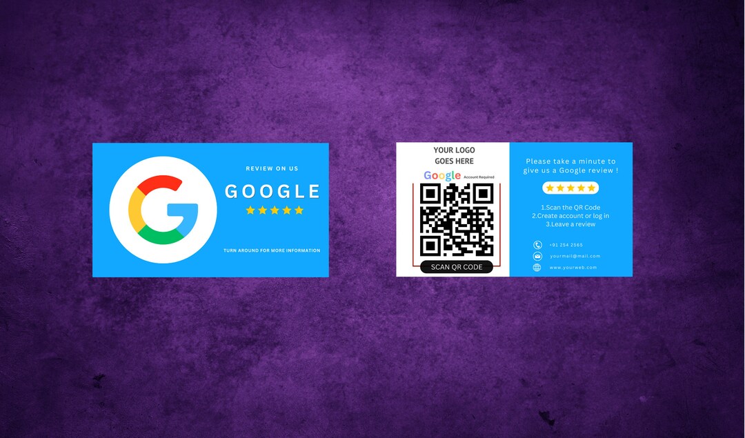 Google Card Templates Google Cards Card Templates Cards Etsy