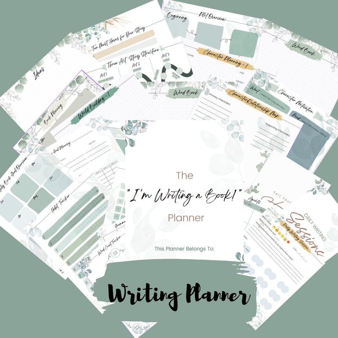 Writing Planner-printable Author Planner-novel Writing-author Organizer ...