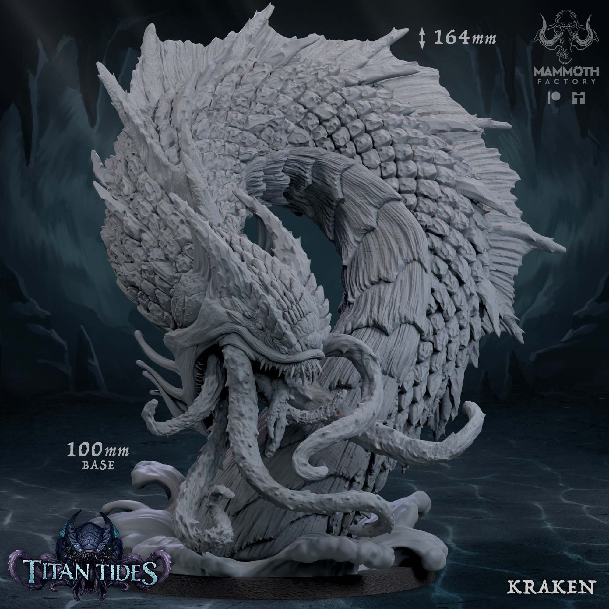 Storm Titan Kraken - 8k Resin Miniature - Mammoth Factory - Titan Tides