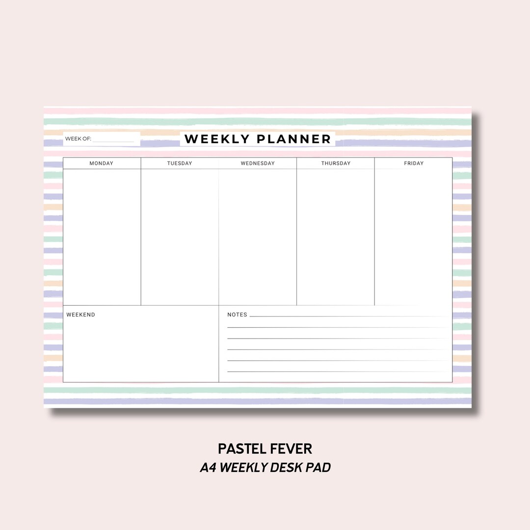A4 Weekly Planner Desk Pad to Do List Organizer Meal Planner 50 Tear ...