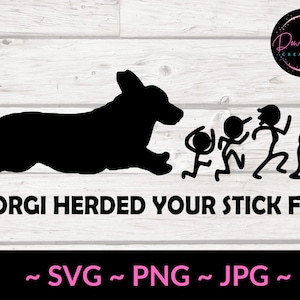 Meine Corgis (mit Schwanz) hüteten meine Stick Familie Datei für Cricut / Silhouette Cameo Schneidemaschine / Auto Aufkleber /
