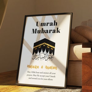 Carta Umrah / Regalo Umrah Mubarak / Omra Moubarak / Calligrafia araba / Kaaba / Umrah stampabile / Biglietto d'auguri islamico