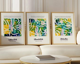Islamitische muurkunst: Arabische kalligrafie, moslimhuisdecoratie (digitale download)