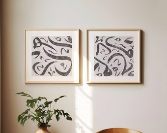 Stampe artistiche con calligrafia araba di Allah Muhammad: decorazioni per la casa islamiche (download digitale)