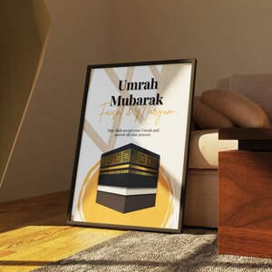 Personalised Umrah Mubarak Print | Umrah Gift Card | Islamic Gifts | Omrah Mobarak | Umrah gift