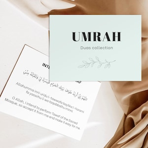 Cartão de Umrah Dua | Súplicas Islâmicas para Imprimir | Presentes para Hajj e Umrah | Download Digital | Flashcards de Dua em Árabe e Inglês para Homens e Mulheres