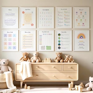 Muslim Kids Prints, Islamic Educational Prints for Kids Islamic Wall Art, Muslim Nursery Posters, Eid Gifts for Kids