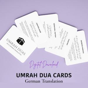 Umrah Dua Karten tedesco / Deutsch Omrah Lernkarten / Duas per Omrah Dua Flashcards / Guida Umrah Dua / umr ah um rah umra h / Umra Geschenke