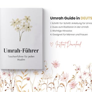 Guida Umrah pdf Deutsch / Umra Regali / umrahguide / Come eseguire l'Umrah Passaggi per Omrah Duas Guida Libro digitale Flashcard per uomini e donne
