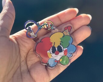 HBTQ/Färgstark clownregnbåge nyckelring