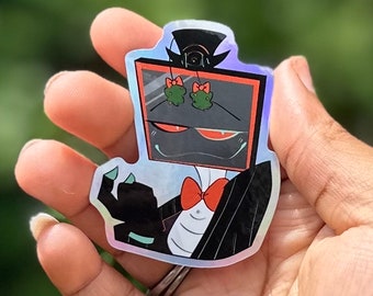 Hazbin Hotel Christmas Holographic Sticker, Vox