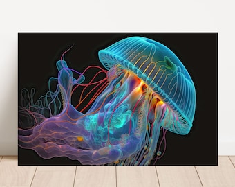 Transparent Jellyfish AI Generated Digital Download, Psychedelic Art, Jellyfish Art, Ocean Art, 36x24in JPEG, 2:3 Ratio