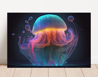 Transparent Jellyfish AI Generated Digital Download, Psychedelic Art, Jellyfish Art, Ocean Art, 36x24in JPEG, 2:3 Ratio