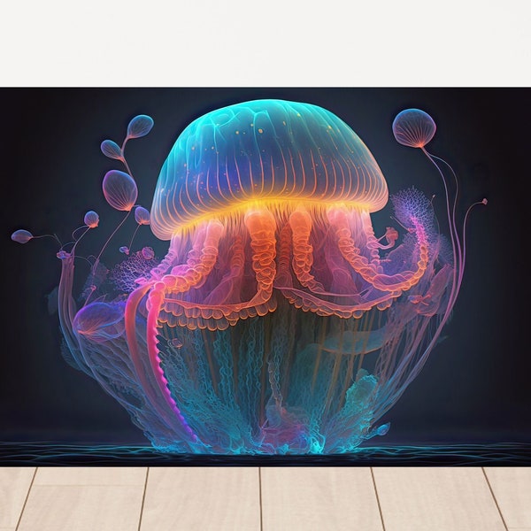 Transparent Jellyfish AI Generated Digital Download, Psychedelic Art, Jellyfish Art, Ocean Art, 36x24in JPEG, 2:3 Ratio