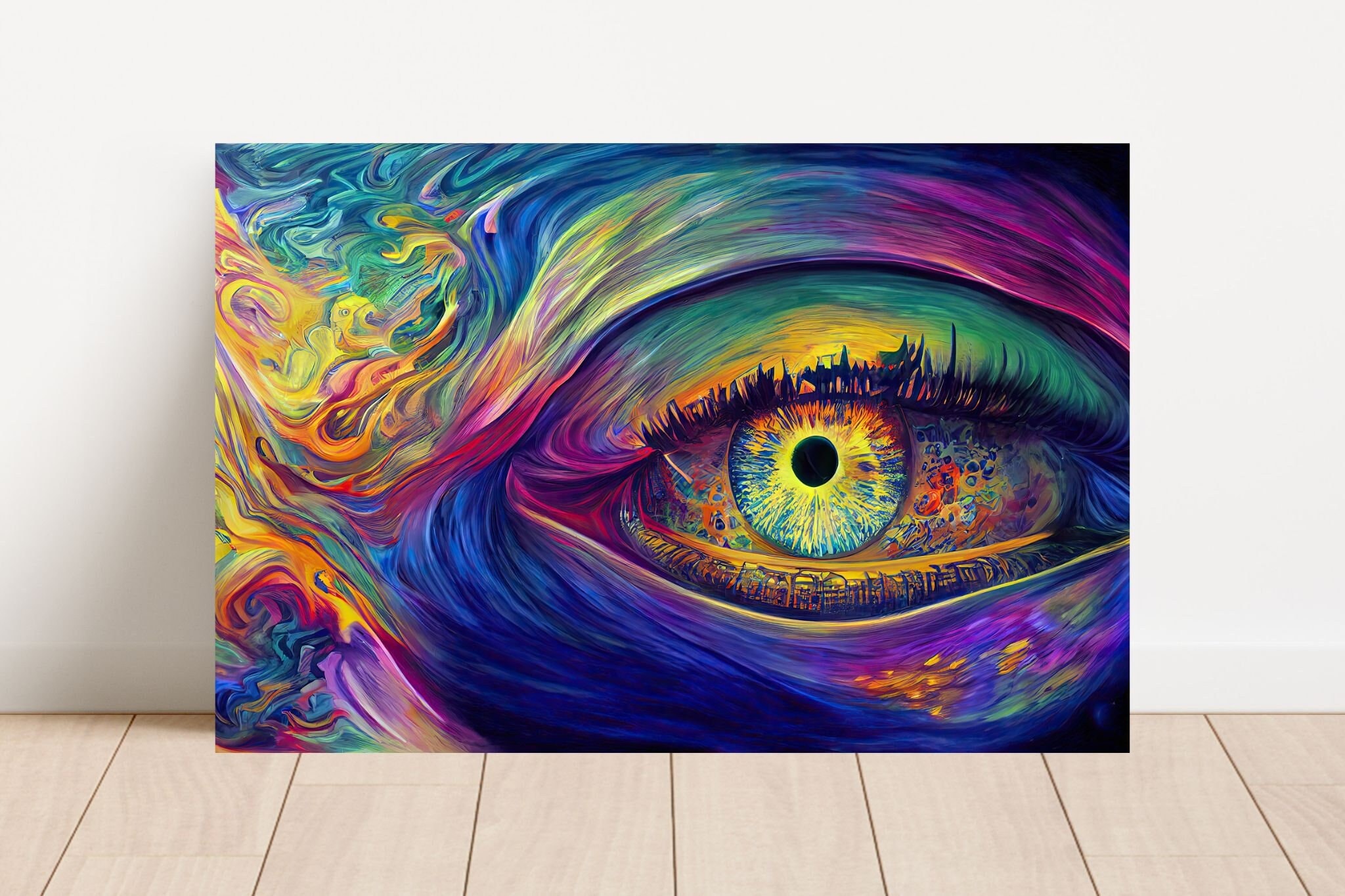 Trippy Eye Close up AI Generated Art, Psychedelic Art, Eye Close up Art ...