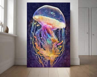 Transparent Jellyfish AI Generated Digital Download, Psychedelic Art, Jellyfish Art, Ocean Art, 24x36in JPEG, 2:3 Ratio