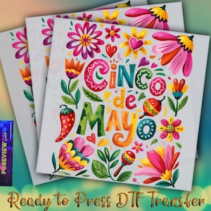 Cinco De Mayo Ready To Press, Heat Transfer, Margarita, Fiesta, DTF Transfer, Dtf Transfers, DTF Print