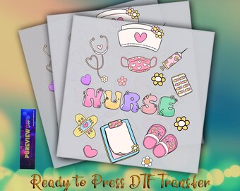 Nurse DTF Transfer Iron On Heat Transfer, Ready to Press, Cute Hot Peel Transfer DIY Shirt, Funny Ready To Press Heat Transfer