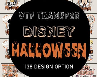 Disney Halloween 138 Diseño Opción Listo para Transferencia por Calor, Transferencia DTF de Halloween, Transferencias DTF pw4030